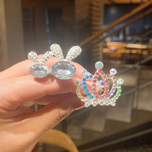 Children's crown tiara princess rhinestone girl little girl birthday crown headband bangs hair comb hair accessories for women