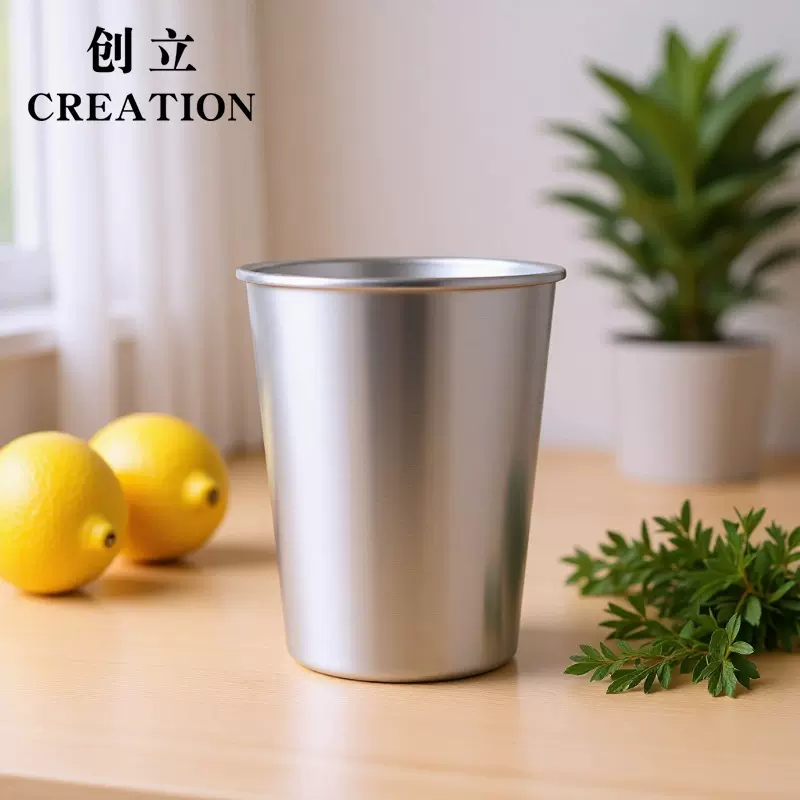 304不锈钢卷边杯酒吧咖啡冷饮杯餐厅水杯350ml啤酒杯可定制logo