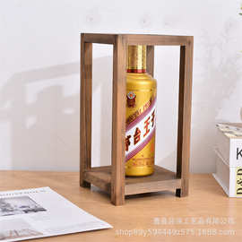 现代简约实木质底座家居卧室客厅收纳酒瓶展示多功能木底座