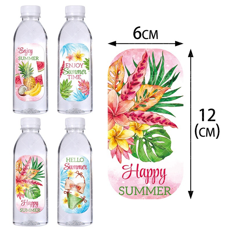 Amazon Hawaii Party Decoration Water Bottle Stickers etiquetas de verano Beach Party Decoration Stickers