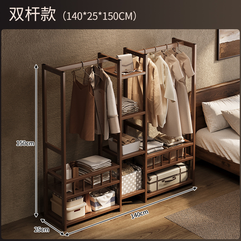 Estante de almacenamiento de ropa vertical multifuncional para el hogar, estante de almacenamiento abierto para el piso del dormitorio