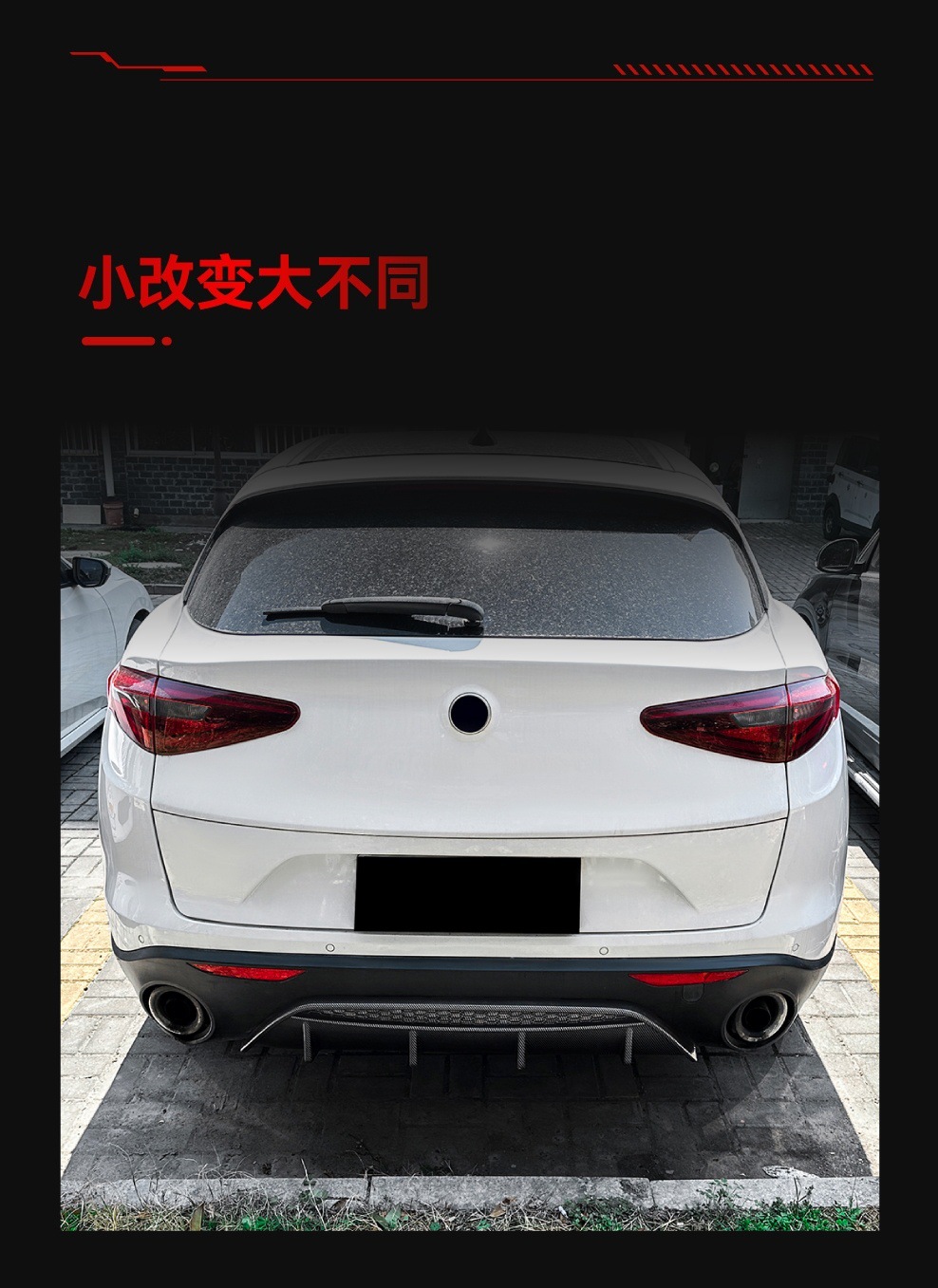 Suitable for 2017+ Alfa Romeo Stelvio Rear Lip Spoiler Cross-Border Modification
