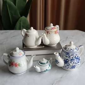 茶壶泡茶家用老式茶壶大容量茶水壶耐高温陶瓷凉水壶中式陶瓷茶壶