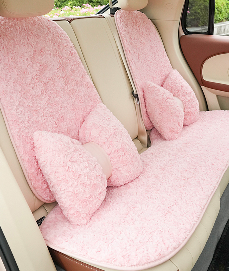 Blue Rain Car Seat Cushion Autumn and Winter Warm Car Seat Cushion Simple Plush Comfortable Non-Slip Car Seat Cover