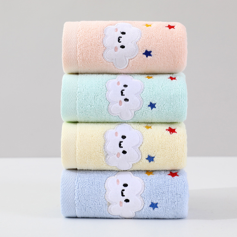 Manufacturer Wholesale Pure Cotton Square Towel Household Adult and Children Soft Absorbent Small Towel Pure Cotton Hand Towel