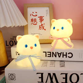 创意时尚可爱卡通mini猫小夜灯学生卧室床头灯装饰摆件氛围小台灯