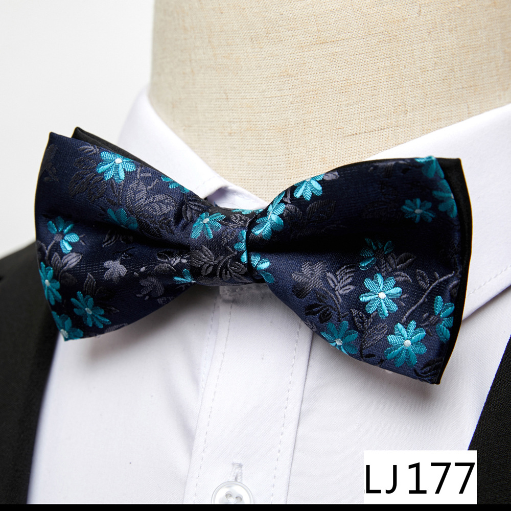 Cravatta formale da uomo con fiocco in seta poliestere con nuovo motivo_voghion.com