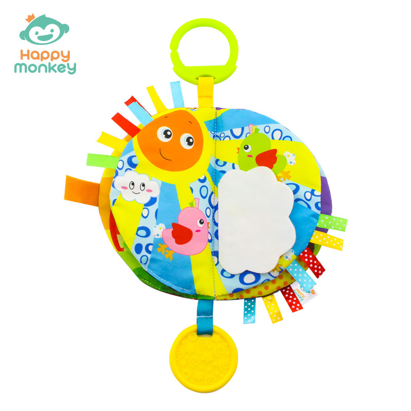 Libro de tela infantil 3D resistente "Happy Monkey" para estimulación sensorial