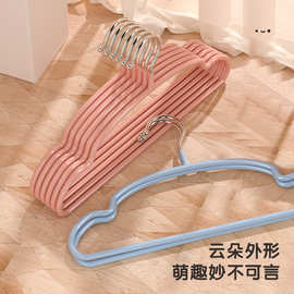 儿童衣架挂衣家用婴儿防滑浸塑衣服架宝宝无痕防肩角衣挂晾衣衣撑
