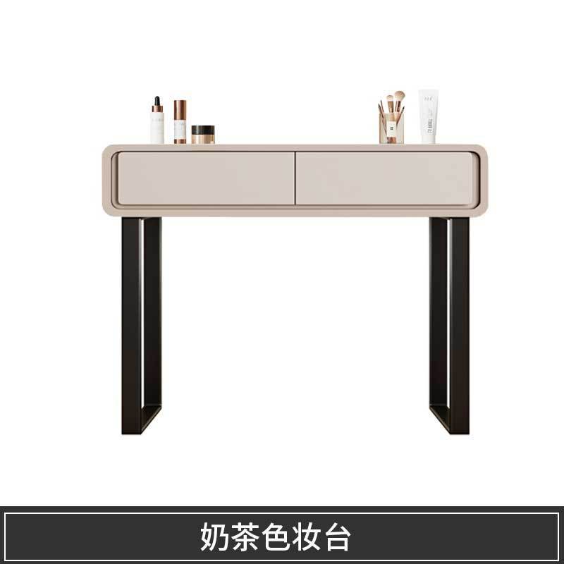 奶油风实木梳妆台斗柜一体卧室小户型轻奢高级感可伸缩梳妆桌化妆|undefined
