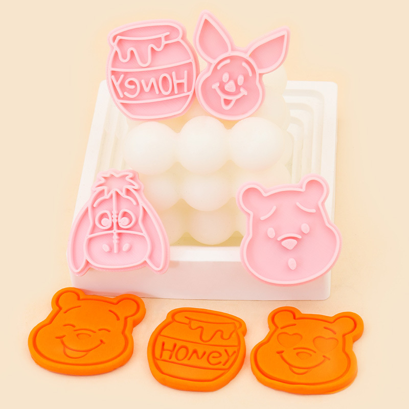 Molde para Galletas de Winnie the Pooh, Molde para Hornear de Fondant con Diseño 3D de Dibujos Animados, Molde para Decoración de Pasteles para Hacer en Casa