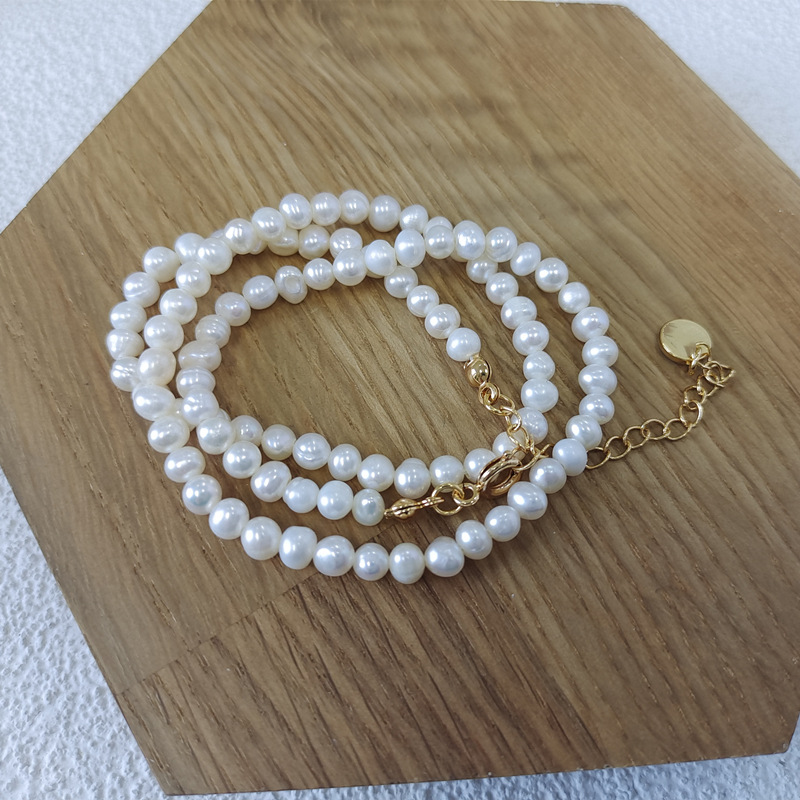 20g Weight Necklace Classification 1 Piece Quantity Daily Occasion Freshwater Pearl Material Solid Color Pattern Women'S Gender Beaded Design Fashion Style 1 Piece Fashion Solid Color Freshwater Pearl Beaded Necklace 15