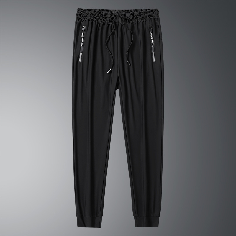 Summer silk elastic quick dry trousers for men and women