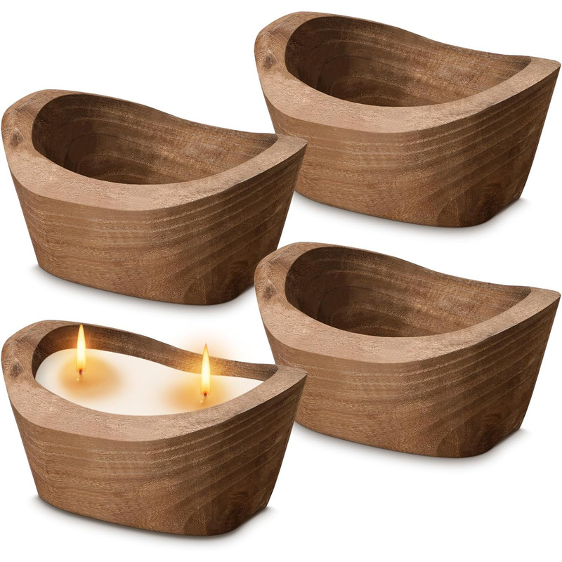 Decorative Wooden Heart-Shaped Candle Bowl Ideal for Dining Table Center Decoration in Bathroom Bedroom Living Space