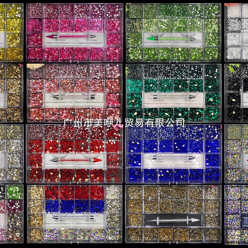 Cy Wholesale Multi-Shaped Glass Crystal Stone Design Flat-Back Nail Art Fancy Rhinestone Set Crystal Nails