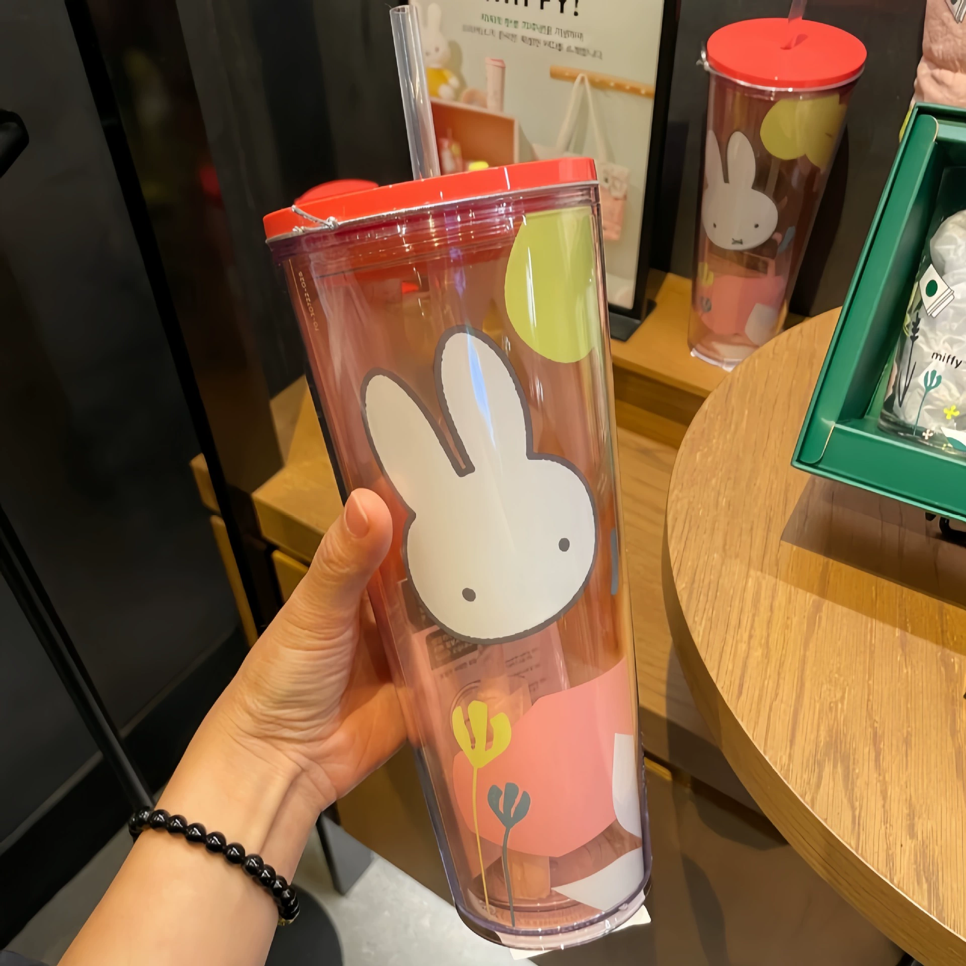 Cartoon double-layer handheld glass stainless steel