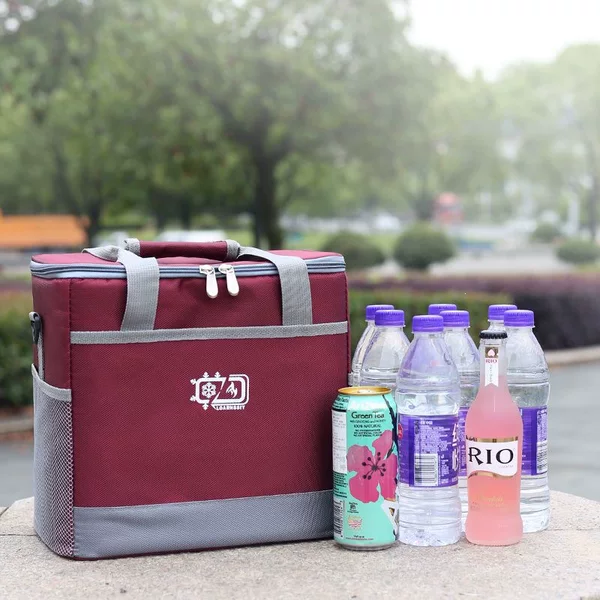 Portable outdoor food insulation box, large insulated camping cooler box, ice bag, portable delivery box for riders