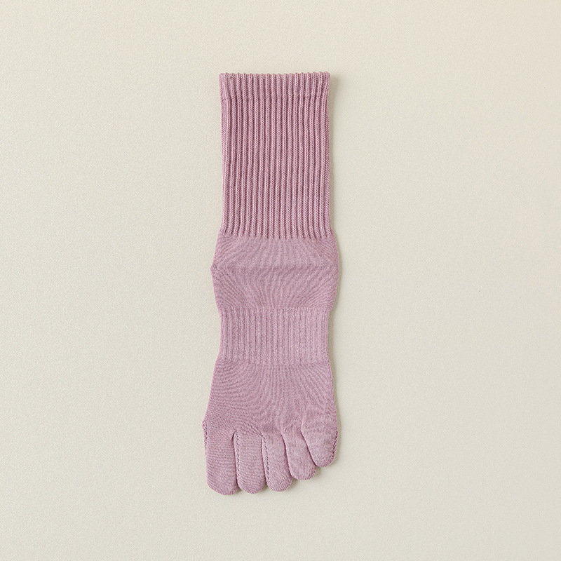 Calcetines de cinco dedos de mujer, calcetines de algodón de otoño y invierno, calcetines antibacterianos de absorción de sudor y calcetines de algodón.