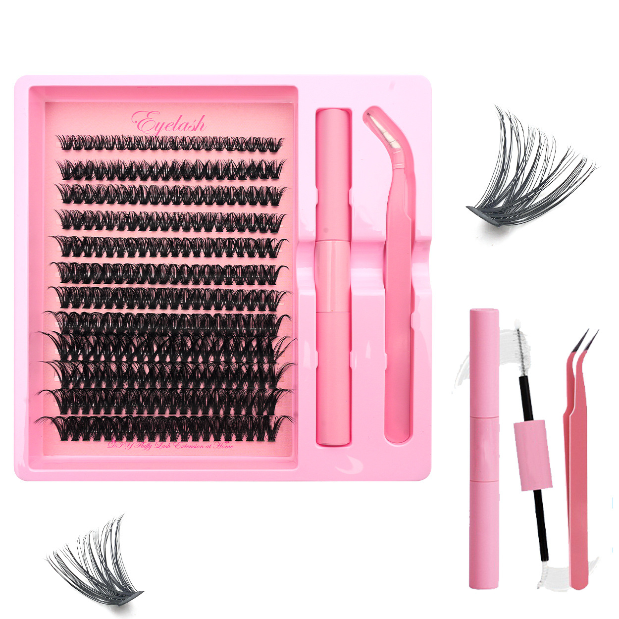 Conjunto de extensión de pestañas postizas transfronterizas Amazon segmentadas pestañas europeas y americanas espeso False eyelash set