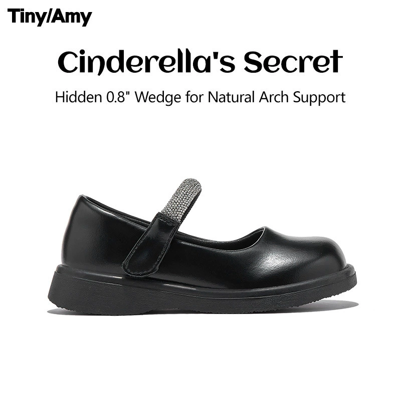 Трансграничная поставка новых детских кожаных туфель весны и осени 2025 года, повседневная обувь для детей среднего и большого размера с квадратным вырезом, студенческая обувь для выступлений.