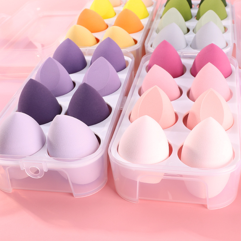 Beauty egg does not eat powder special soft storage box set powder puff dry wet two-purpose makeup sponge cosmetic egg manufacturer wholesale