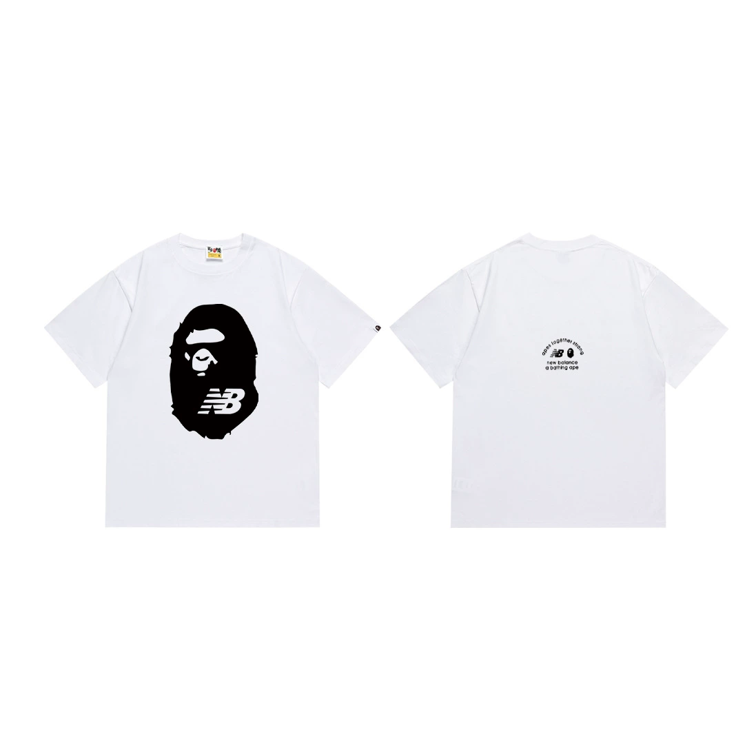 Короткая футболка повседневная с коротким рукавом (BAPE) двойной пряжи унисекс, разноцветная и размеры S–XXL