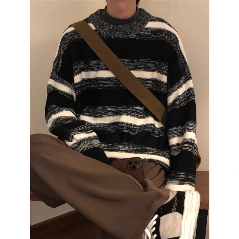 plus size 300kg lazy wind striped soft waxy sweater for men and women autumn and winter new lovers loose sweater sweater sweater 2