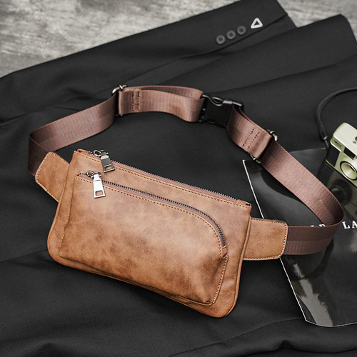 Men's waist bag, chest bag, cross-body bag, casual bag, small cross-body mobile phone, Korean version, single shoulder men's bag, trendy men's small bag