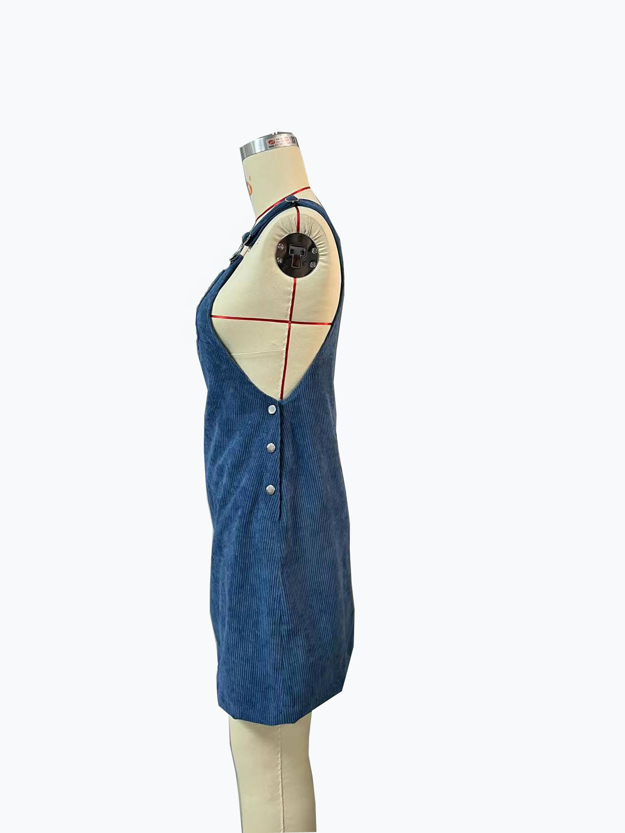 Abito donna in velluto a coste vestito con spalline_voghion.com