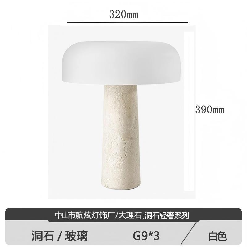 Diseñador de interiores de mármol de piedra de cueva natural moderno minimalista decoración de dormitorio de hotel residencial lámpara de escritorio de vidrio forjado