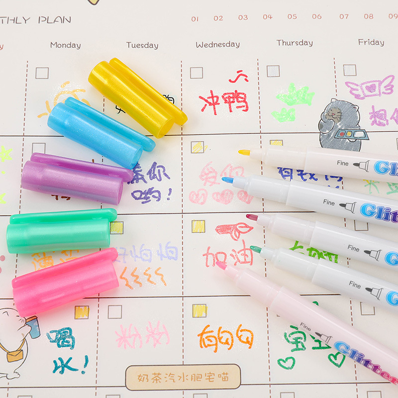 Guangna 6620 flash 1mm a base de agua de color caramelo resaltador traje 12/24 color DIY diario tarea rotulador