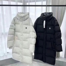 莆田顶级MLB长款洋基队小标连帽羽绒服加厚男女保暖情侣外套批发