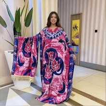 2025非洲民族风女长袍跨境欧美女装短袖印花宽松加大码休闲连衣裙
