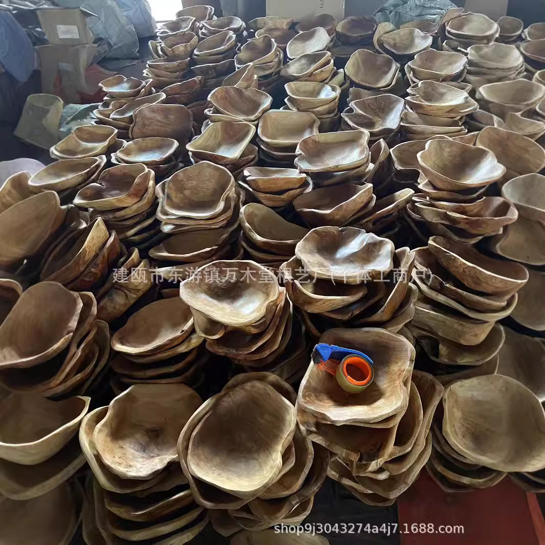 Madera sólida raíz tallada bandeja de fruta tronco bandeja de madera cubiertos de lujo creativo pan bocadillos frutas de lujo retro