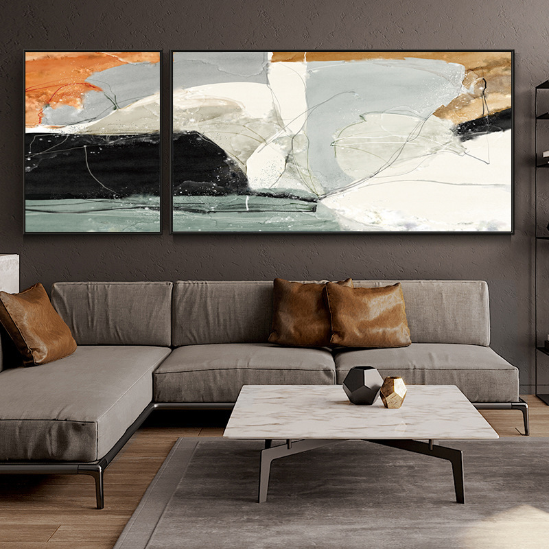 Banner abstract simple modern living room decorative painting Nordic art large combination wall painting sofa background wall hanging painting
