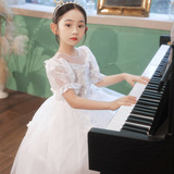 Вечернее платье, белое платье девочки цветочницы, наряд маленькой принцессы, весенний наряд для музыкальных выступлений, 2023, подарок на день рождения