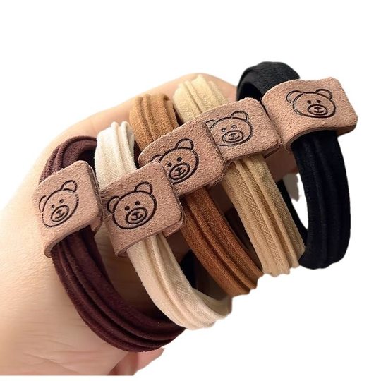 10 Pack Thick Hair Rings brown Head Rope Milk Pontail Rubber Band Women's Simple Elegant High-elasticity Durable High-end Sense