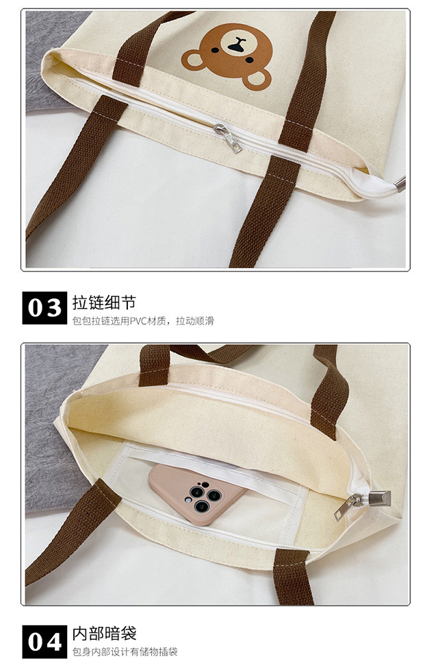 The 2022 new trendy women's canvas bag, a retro and cute student ulzzang canvas bag for women undefined