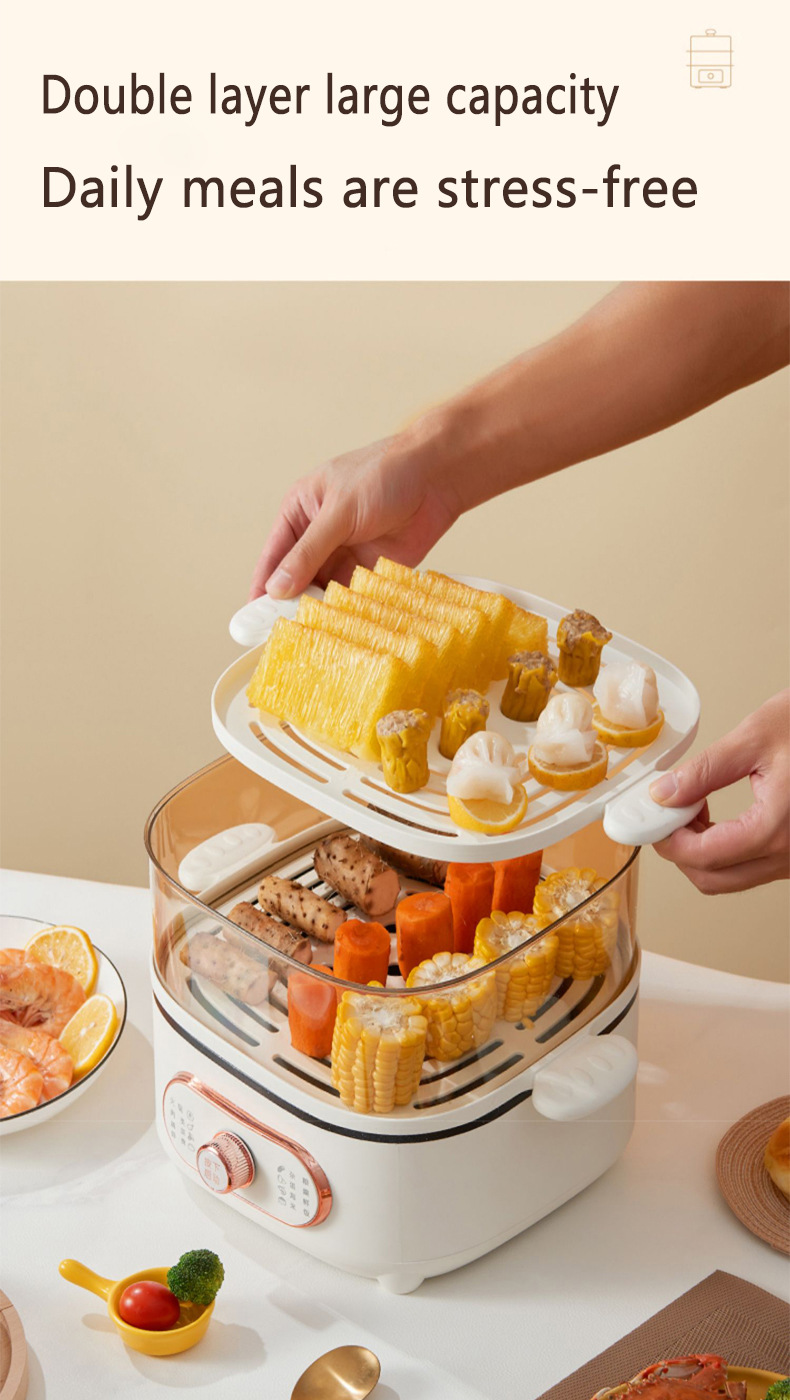Cuit-vapeur électrique inox multifonction pour la cuisine_voghion.com