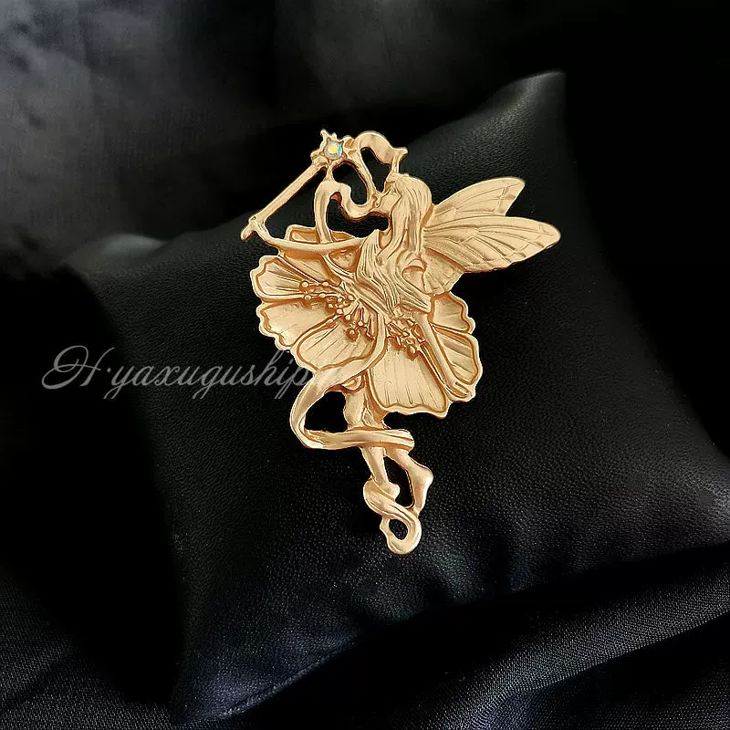 欧美时尚气质创意哑光金仙女胸针复古幸运女神立体服饰胸针别针