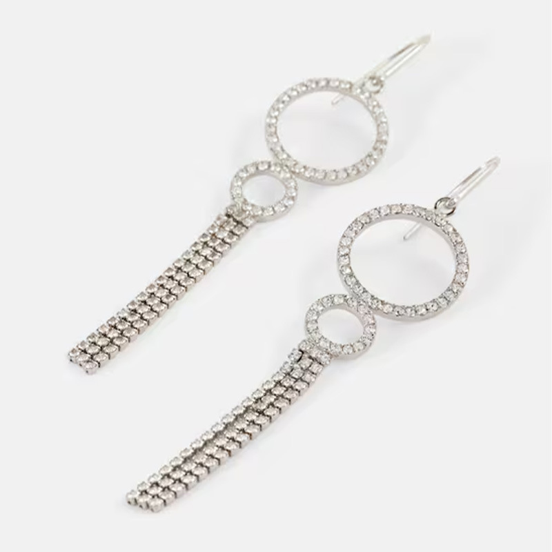 Joyería de moda europea y americana traje aro borla pendientes collar simple noche fiesta accesorios conjunto de joyería femenina