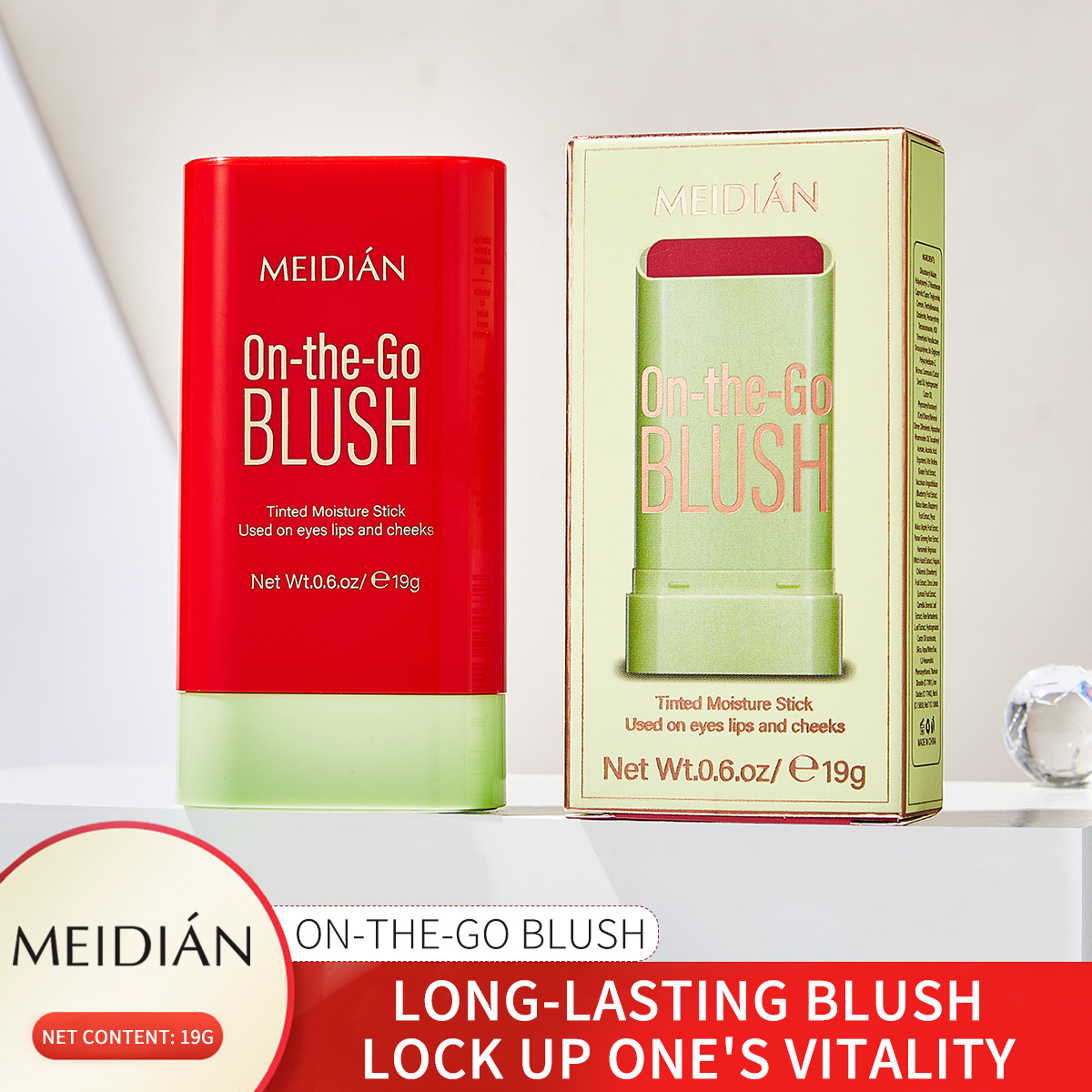 [Comercio exterior exclusivo] Punto encantador Blush stick maquillaje desnudo natural reparación brillo y halagador Rouge Blush al por mayor 19G