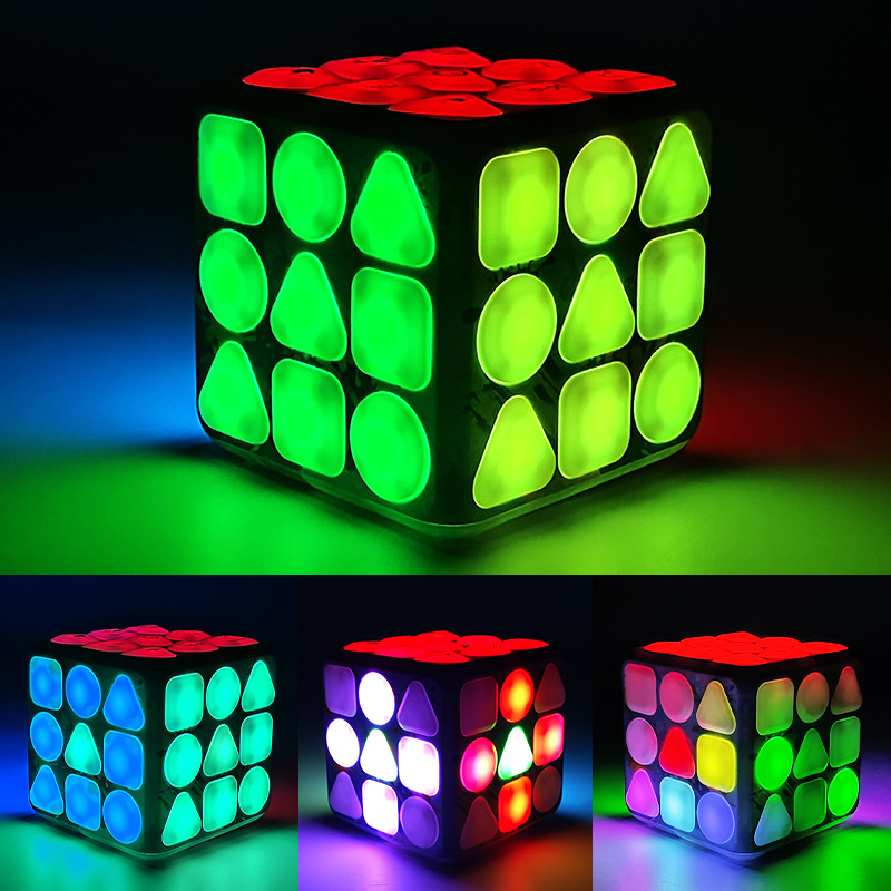 Juego multifuncional transfronterizo de nivel 3, cubo de Rubik, memoria de iluminación, descompresión, juguetes interactivos competitivos educativos para niños mágicos