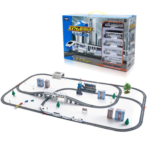 Simulated high-speed train rail car children's assembled electric train bullet Harmony model boy toy