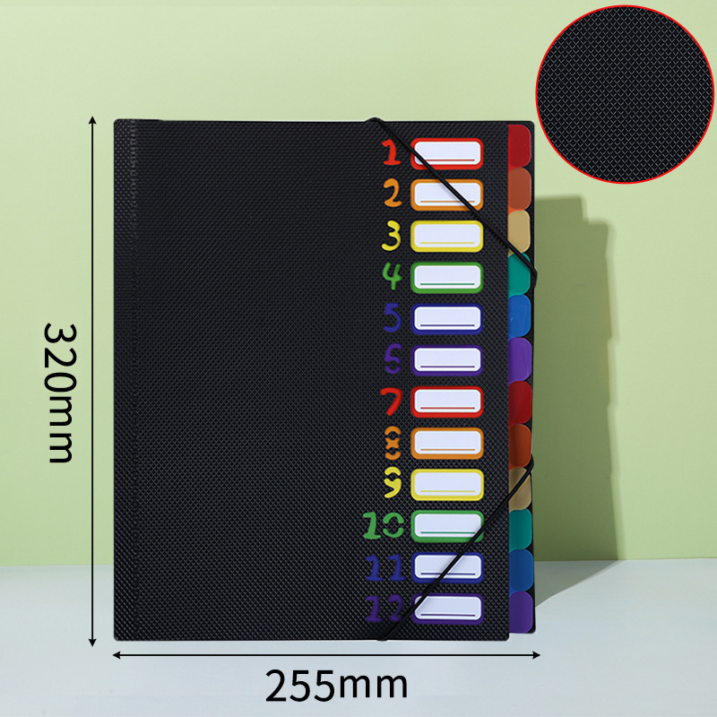 Carpeta de almacenamiento de cuerda de encuadernación de clasificación arcoíris de múltiples capas a4