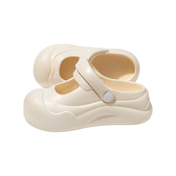 EVA Hole Shoes Women's 2025 New Summer Thick Sole Outwear Slip-on Seaside Beach Non-slip Baotou Sandals for Women