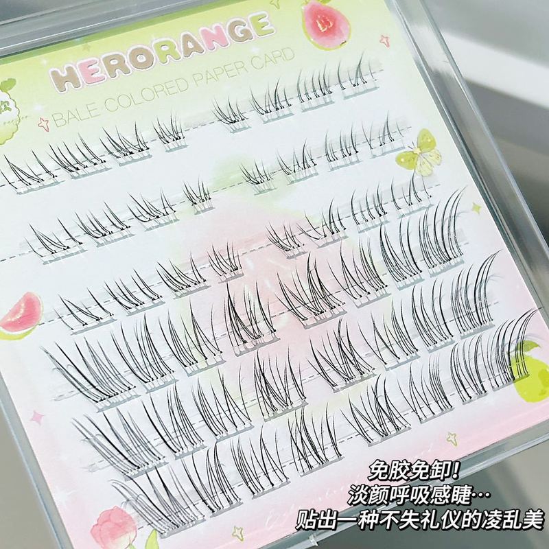 HERORANGE~マザーズフォックス 上下まつげ つけまつげ セグメント化 ナチュラルカール ノンリムーバブル 自己粘着 シミュレーションまつげ|undefined