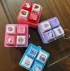 KT cat four-grid button [mixed color] comes with keychain