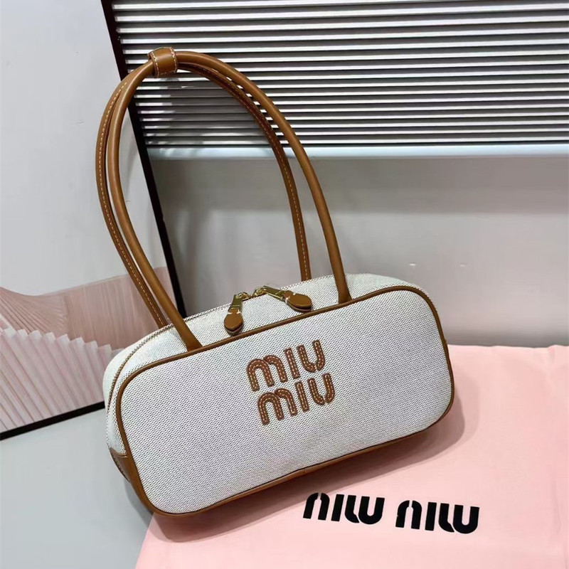 miu家新款同款托特包爆款保龄球手拎公文包大容量简约单肩腋下包|undefined