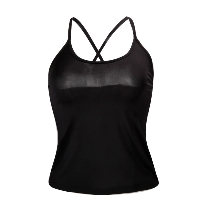 2nd: "红舞鞋 Black sports top with cups, T-shirt for gym" -> Chinese? Means red dancing shoes? Actually 